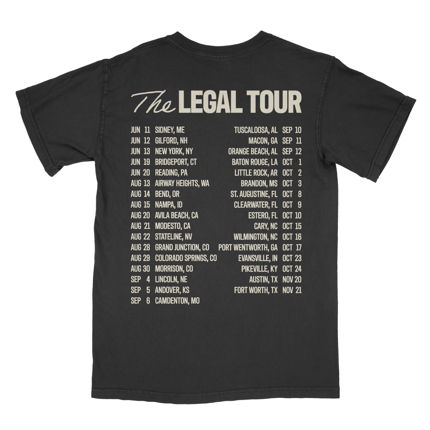 Black Photo Legal Tour Tee (Pre-Order)